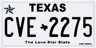 TX license plate CVE2275