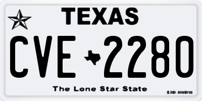 TX license plate CVE2280