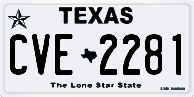 TX license plate CVE2281