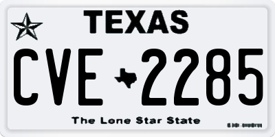 TX license plate CVE2285