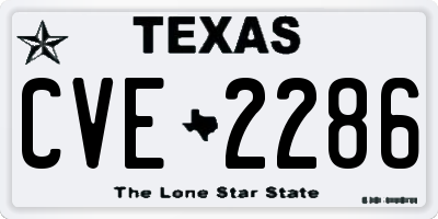 TX license plate CVE2286