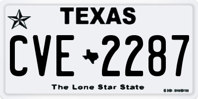 TX license plate CVE2287