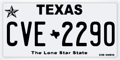 TX license plate CVE2290