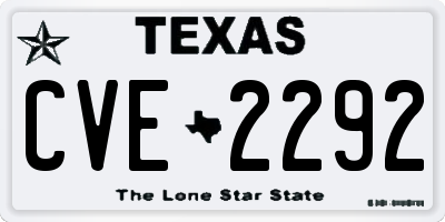 TX license plate CVE2292