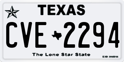 TX license plate CVE2294