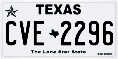 TX license plate CVE2296