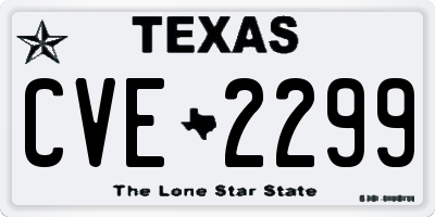 TX license plate CVE2299