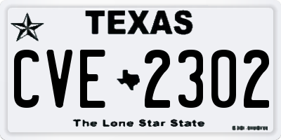 TX license plate CVE2302