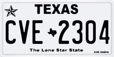 TX license plate CVE2304