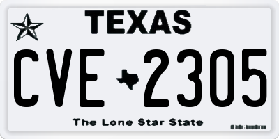 TX license plate CVE2305