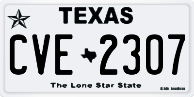 TX license plate CVE2307