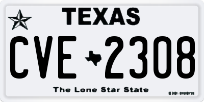 TX license plate CVE2308