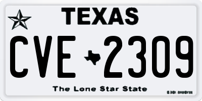 TX license plate CVE2309