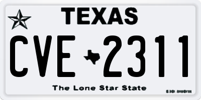 TX license plate CVE2311