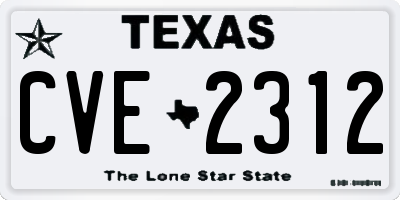 TX license plate CVE2312