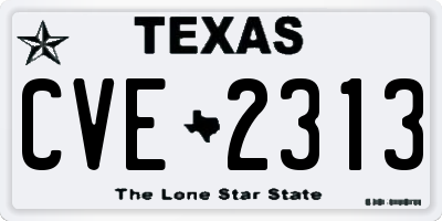 TX license plate CVE2313