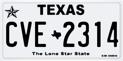 TX license plate CVE2314