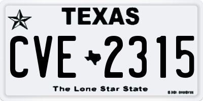 TX license plate CVE2315