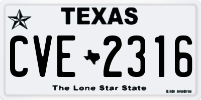 TX license plate CVE2316