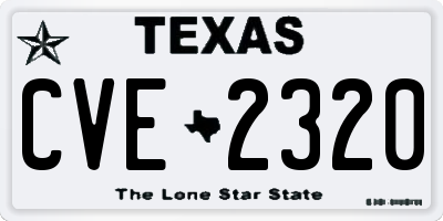 TX license plate CVE2320
