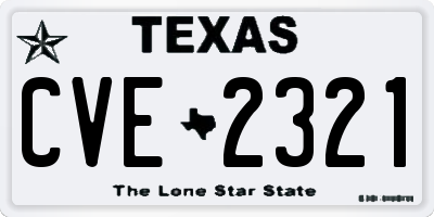 TX license plate CVE2321