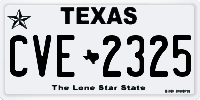 TX license plate CVE2325
