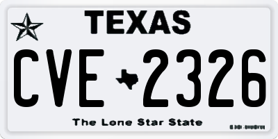 TX license plate CVE2326