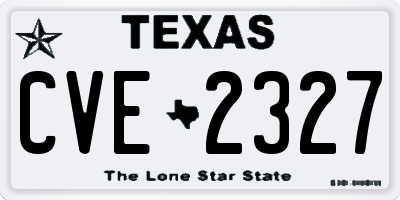 TX license plate CVE2327