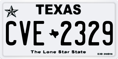 TX license plate CVE2329