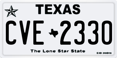 TX license plate CVE2330