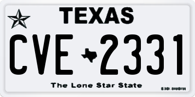TX license plate CVE2331