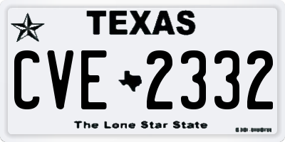 TX license plate CVE2332