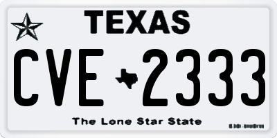 TX license plate CVE2333