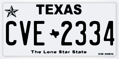 TX license plate CVE2334