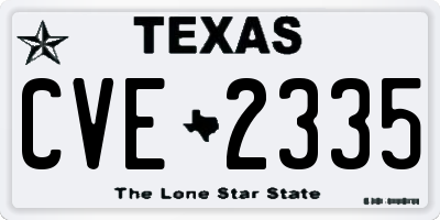 TX license plate CVE2335