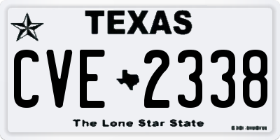 TX license plate CVE2338