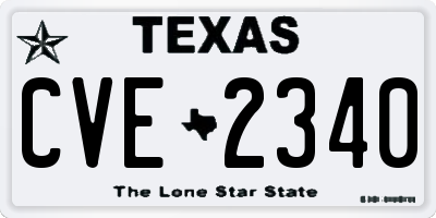 TX license plate CVE2340