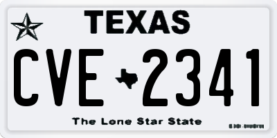 TX license plate CVE2341