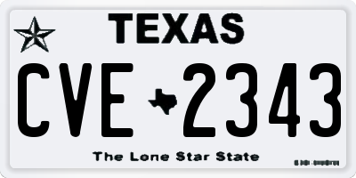 TX license plate CVE2343