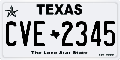 TX license plate CVE2345