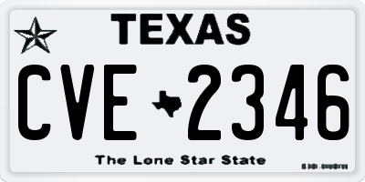 TX license plate CVE2346