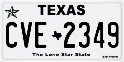 TX license plate CVE2349