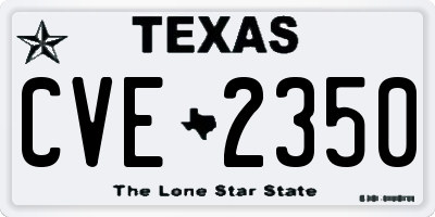 TX license plate CVE2350