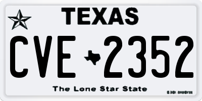 TX license plate CVE2352