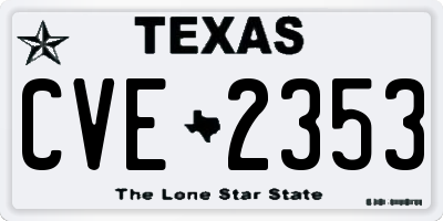 TX license plate CVE2353