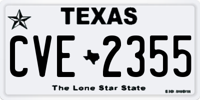TX license plate CVE2355