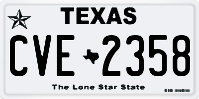 TX license plate CVE2358