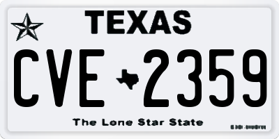 TX license plate CVE2359