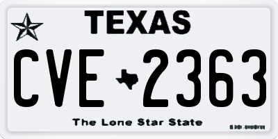 TX license plate CVE2363