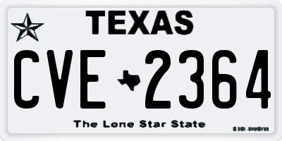 TX license plate CVE2364